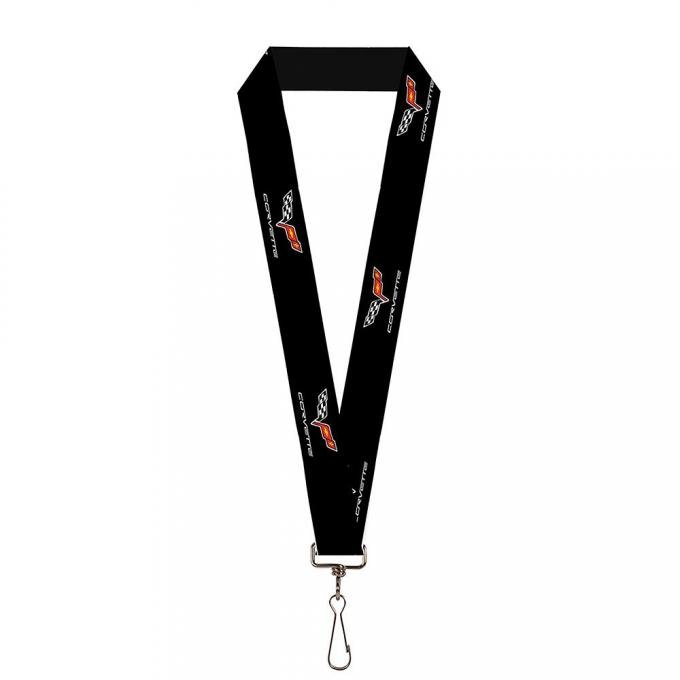 Lanyard - 1.0" - C6 Logo REPEAT Black