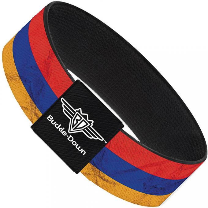 Buckle-Down Elastic Bracelet - Armenia Flag Distressed