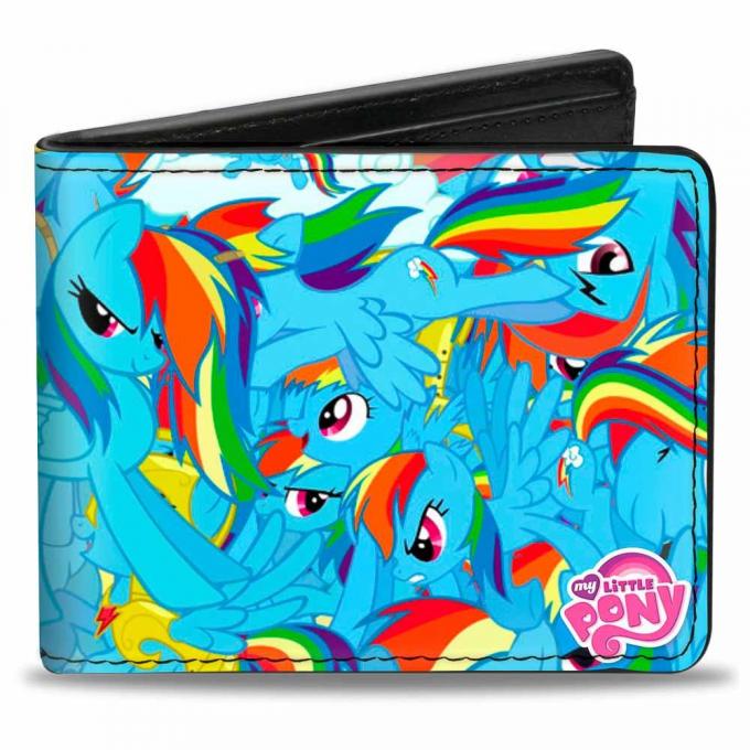 Bi-Fold Wallet - Rainbow Dash Poses Stacked