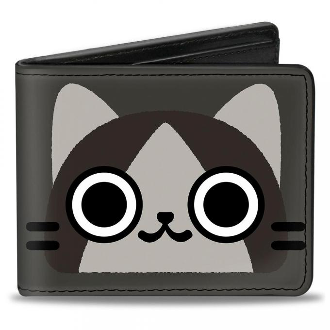 Bi-Fold Wallet - Merarou Face CLOSE-UP + Logo Grays