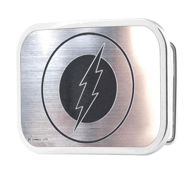 Flash Logo Framed Brushed Silver/Black - Chrome Rock Star Buckle
