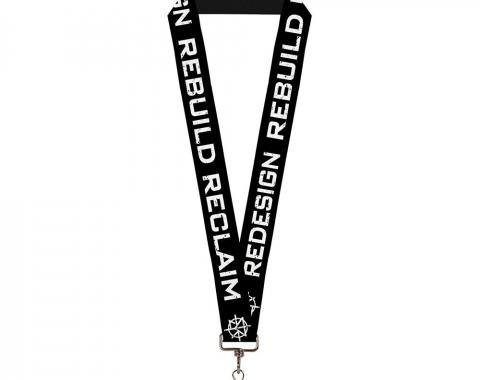 Lanyard - 1.0" - Seth Rollins REDESIGN REBUILD RECLAIM Weathered Black/White