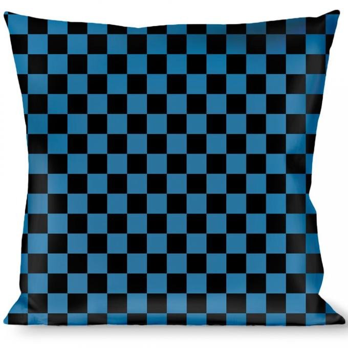 Buckle-Down Throw Pillow - Checker Black/Turquoise