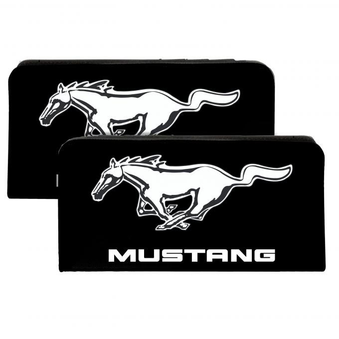 Canvas Snap Wallet - Ford Mustang Black/White Logo CENTERED