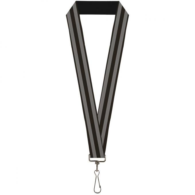 Buckle-Down Lanyard - Stripes 3Black/2Gray