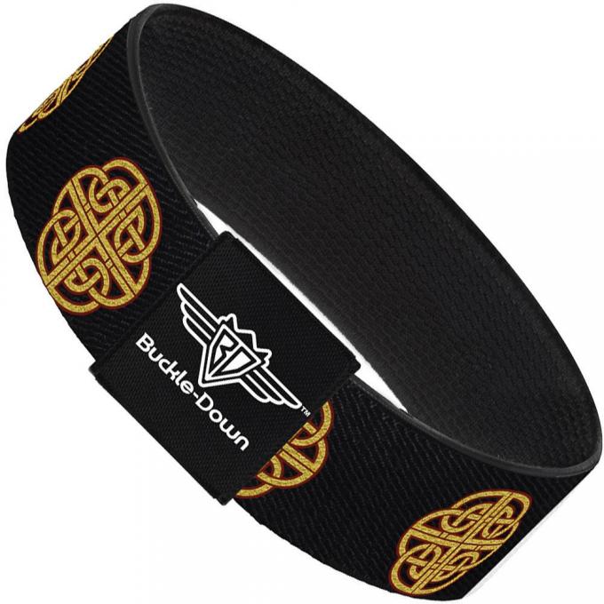 Buckle-Down Elastic Bracelet - Celtic Knot Black/Burgundy/Gold