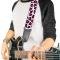 Guitar Strap - Leopard White/Fuchsia