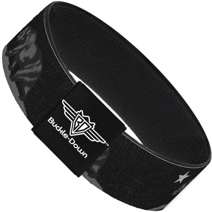 Buckle-Down Elastic Bracelet - Cali Bear Black/Grays