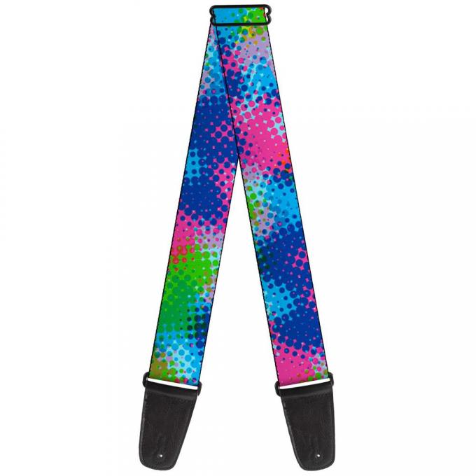 Guitar Strap - Halftone Dots Light Blue/Blues/Greens/Pinks