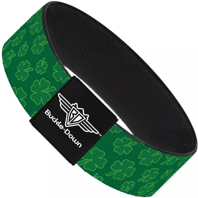 Buckle-Down Elastic Bracelet - St. Pat's Clovers Scattered Greens