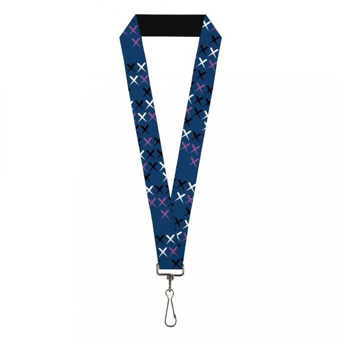 Buckle-Down Lanyard - Tread Plate Turquoise/Fuchsia/White