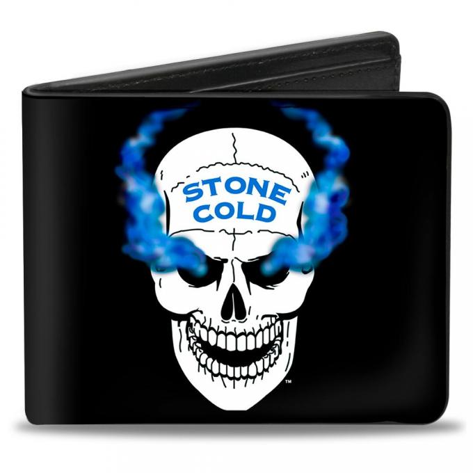Bi-Fold Wallet - Stone Cold Steve Austin Smoking Skull Black/White/Blues
