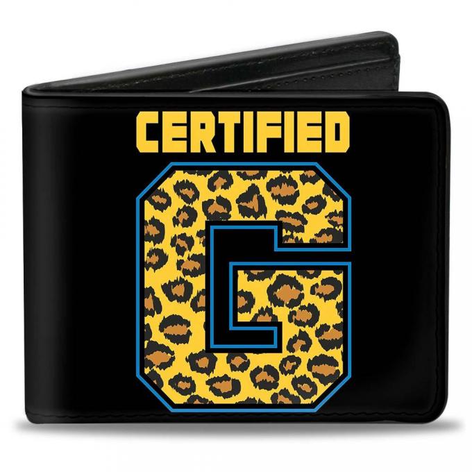 Bi-Fold Wallet - Enzo & Big Cass CERTIFIED G Logo Black/Blue/Leopard Gold