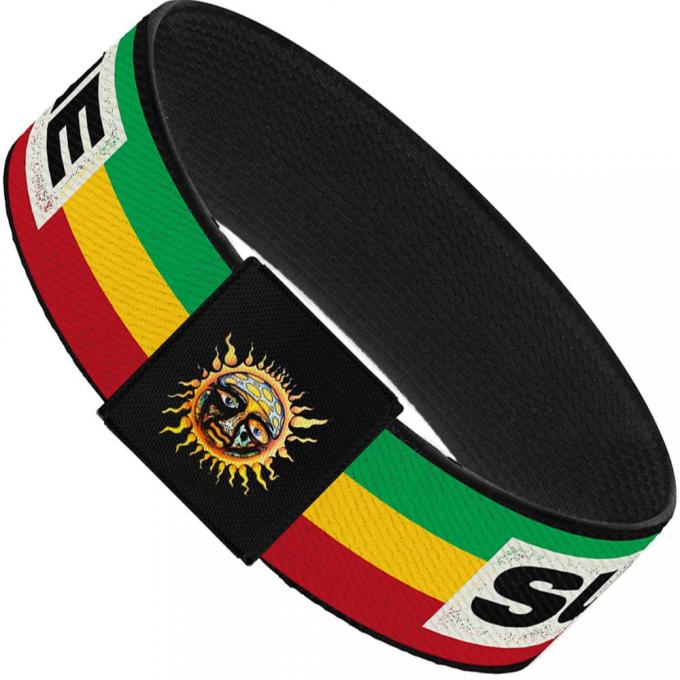 Elastic Bracelet - 1.0" - SUBLIME Stripe Black/Green/Yellow/Red