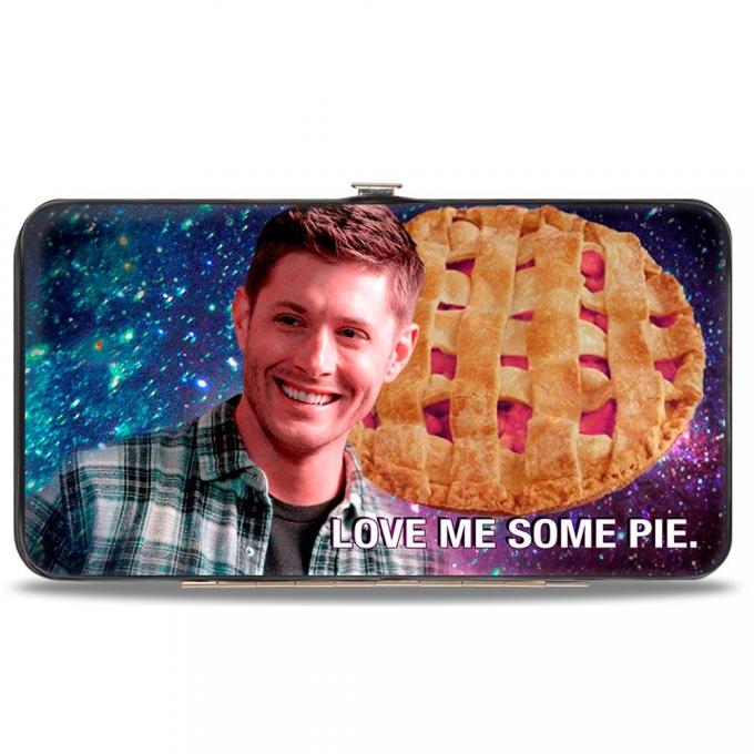 Hinged Wallet - Dean Smiling/Pie Galaxy Blue-Purple Fade + SUPERNATURAL-JOIN THE HUNT Black/White