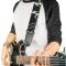 Guitar Strap - Mud Flap Girls w/Stripes Gray/Turquoise/Orange