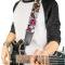 Guitar Strap - Love Kills CLOSE-UP White