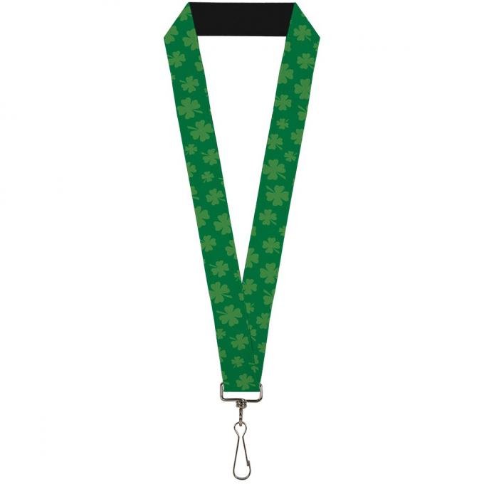 Buckle-Down Lanyard - St. Pat's Clovers Scattered3 Greens