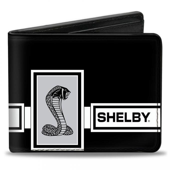 Bi-Fold Wallet - SHELBY GT 500/Cobra Box Stripe Black/White/Gray