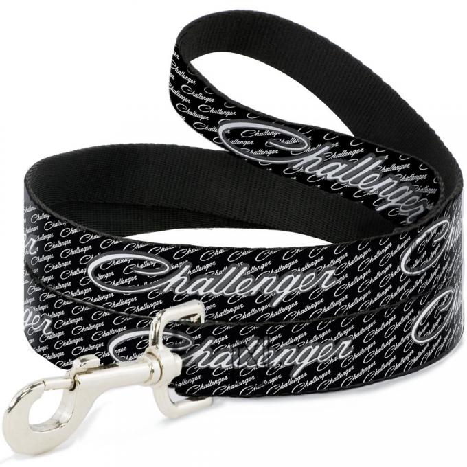 Dog Leash CHALLENGER Repeat w/Text Black/White