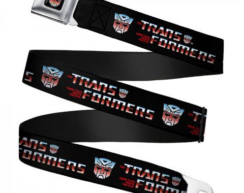 Transformers Autobot Logo Full Color Black/Blue-Red Fade Seatbelt Belt - TRANSFORMERS Logo/Autobot Black/Blue-Red Fade Webbing
