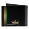 Canvas Bi-Fold Wallet - Voltron Lion Symbol + Logo/Stripe Black/Yellow/Multi Color