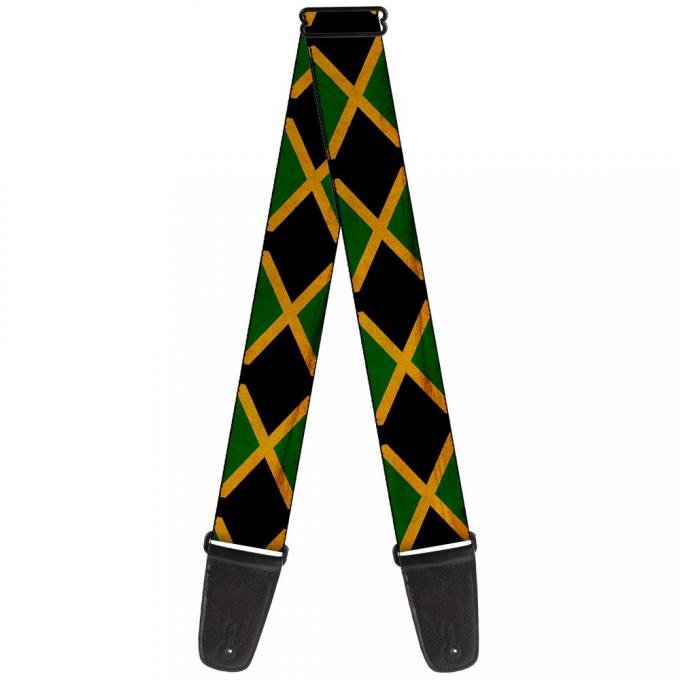Guitar Strap - Jamaica Flags Vintage Black