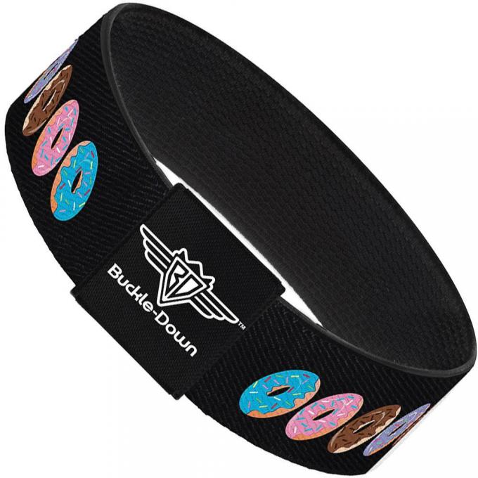 Buckle-Down Elastic Bracelet - Sprinkle Donuts Black/Multi Color