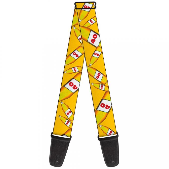 Guitar Strap - 40 Oz. Beer Bottles Yellow