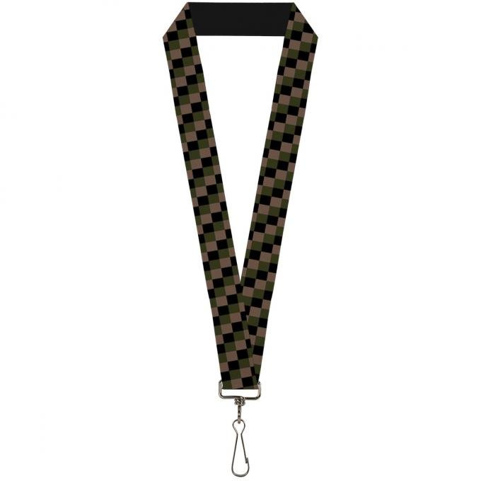 Buckle-Down Lanyard - Checker Trio Tan/Black/Olive