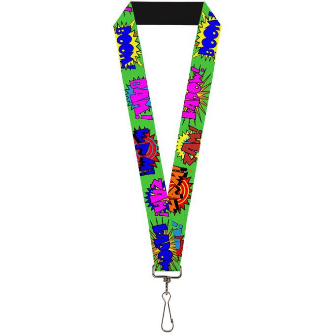 Buckle-Down Lanyard - Sound Effects Green/Multi Color