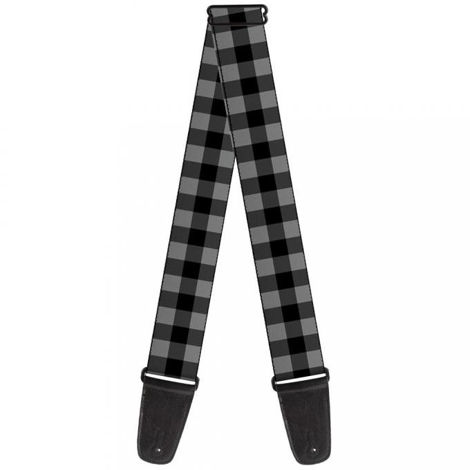 Guitar Strap - Buffalo Plaid Black/Gray