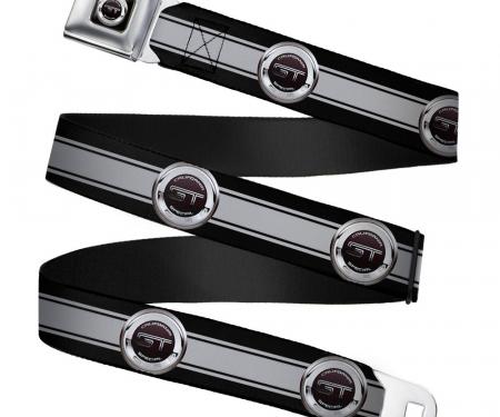 FORD GT CALIFORNIA SPECIAL Emblem Full Color Black/Silvers Seatbelt Belt - FORD GT CALIFORNIA SPECIAL Emblem Stripe Black/Gray/Silvers Webbing