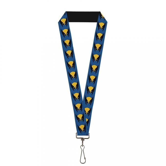MARVEL X-MEN 
Lanyard - 1.0" - Wolverine Mask Icon Blue/Black/Yellow