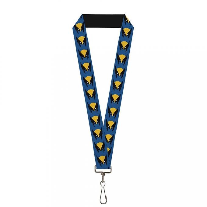 MARVEL X-MEN 
Lanyard - 1.0" - Wolverine Mask Icon Blue/Black/Yellow