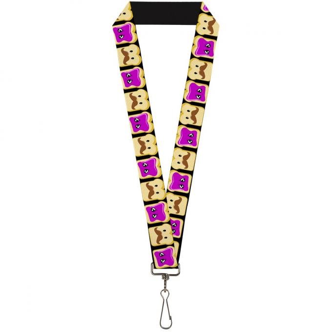 Buckle-Down Lanyard - Peanut Butter w/Mustache & Jelly