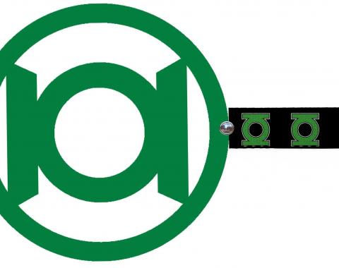 Dog Leash Cape - Green Lantern Logo White/Green Cape + Green Lantern Logo Black/Green