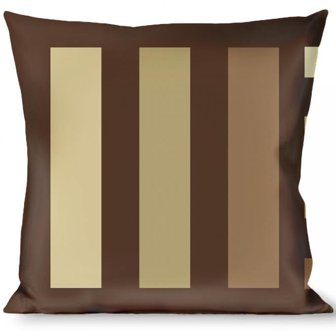 Buckle-Down Throw Pillow - Stripe Blocks Browns