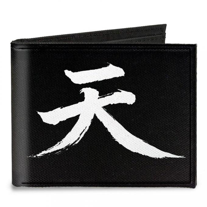 Canvas Bi-Fold Wallet - Akuma Symbol Black/White + STREET FIGHTER-ASSASSIN'S FIST