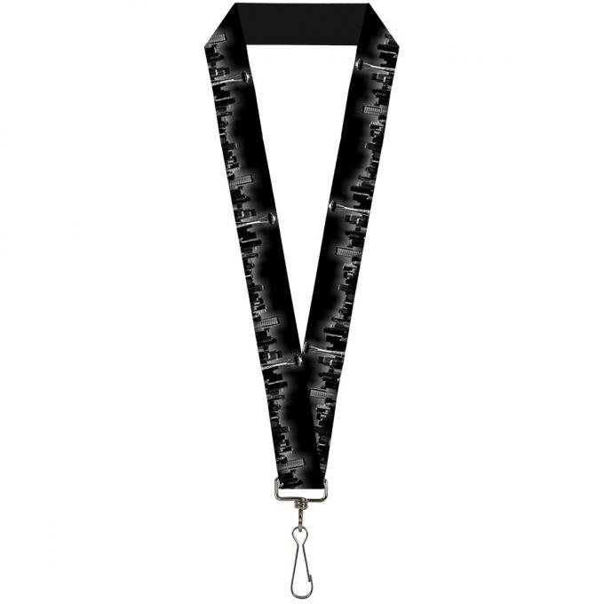 Buckle-Down Lanyard - Seattle Vivid Skyline Black/White