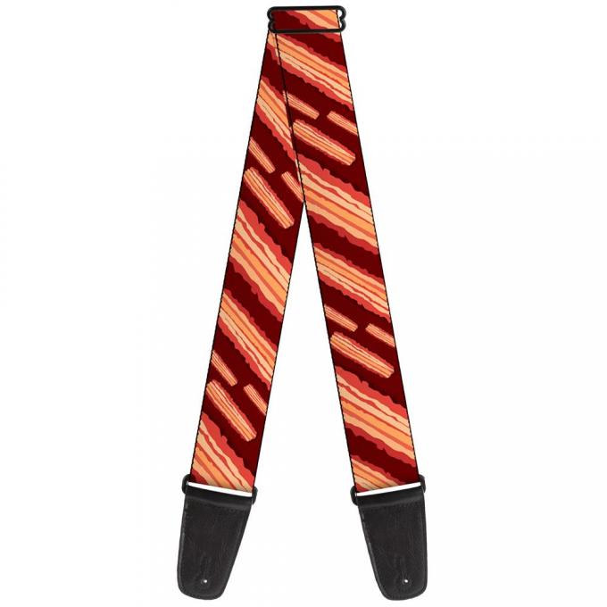 Guitar Strap - Bacon Slices Maroon