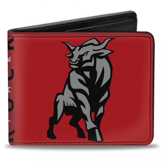Bi-Fold Wallet - THE ROCK Stripe/Bull Pose + Autograph Red/Black/Gray/White
