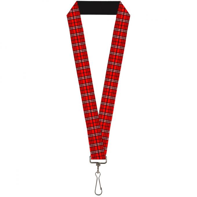 Buckle-Down Lanyard - Plaid Red