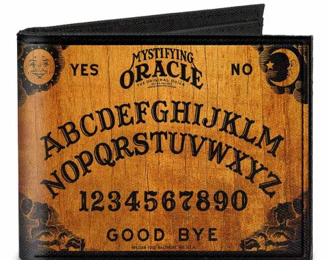 Canvas Bi-Fold Wallet - MYSTIFYING ORACLE/Ouija Board Elements Wood/Black