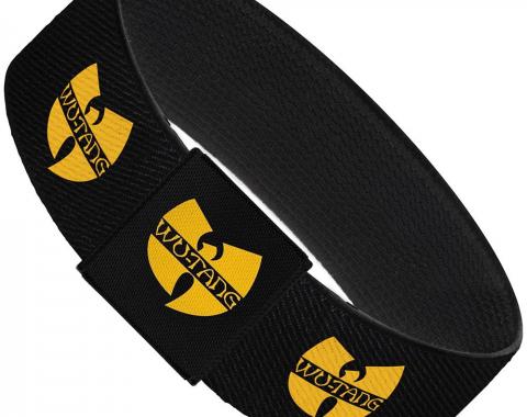 Elastic Bracelet - 1.0" - WU-TANG Logo Repeat Black/Gold