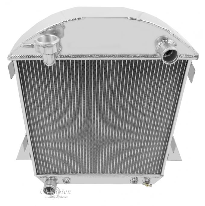 Champion Cooling 1917-1927 Ford Model T 2 Row All Aluminum Radiator Made With Aircraft Grade Aluminum EC1007