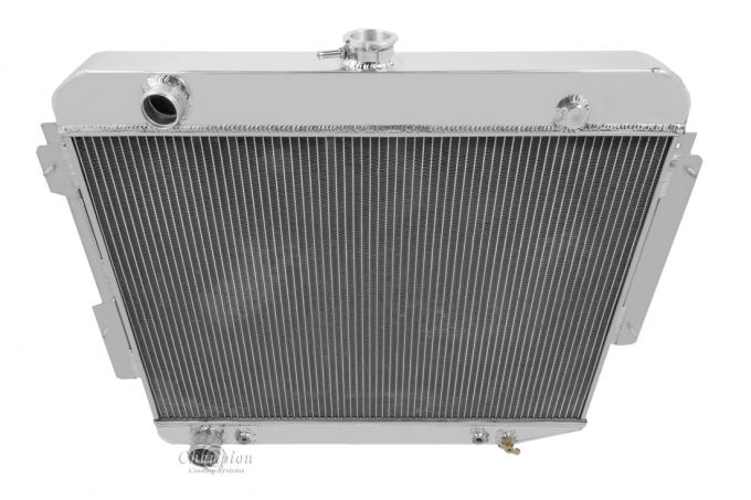Champion Cooling 1966-1969 Dodge Charger 2 Row with 1" Tubes All Aluminum Radiator Made With Aircraft Grade Aluminum AE1638
