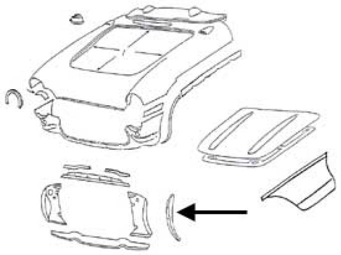 Corvette Radiator Support Bonding Strip, Right Side, 1956-1957