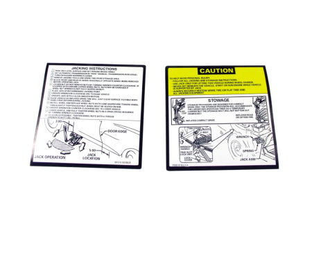 Corvette Instructions, Jacking 2 Piece Set, 1979-1981