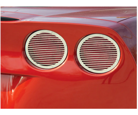 Corvette Taillight Louvers, Stainless Steel, 4 Piece Set, 2005-2013